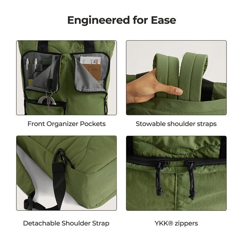 【NEW IN】BAGSMART 20L Ultra-Light Convertible Tote Backpack, 15.6" Laptop Compartment, 40Oz Cup Holder & Hidden Straps – Stylish & Functional for Work/Travel