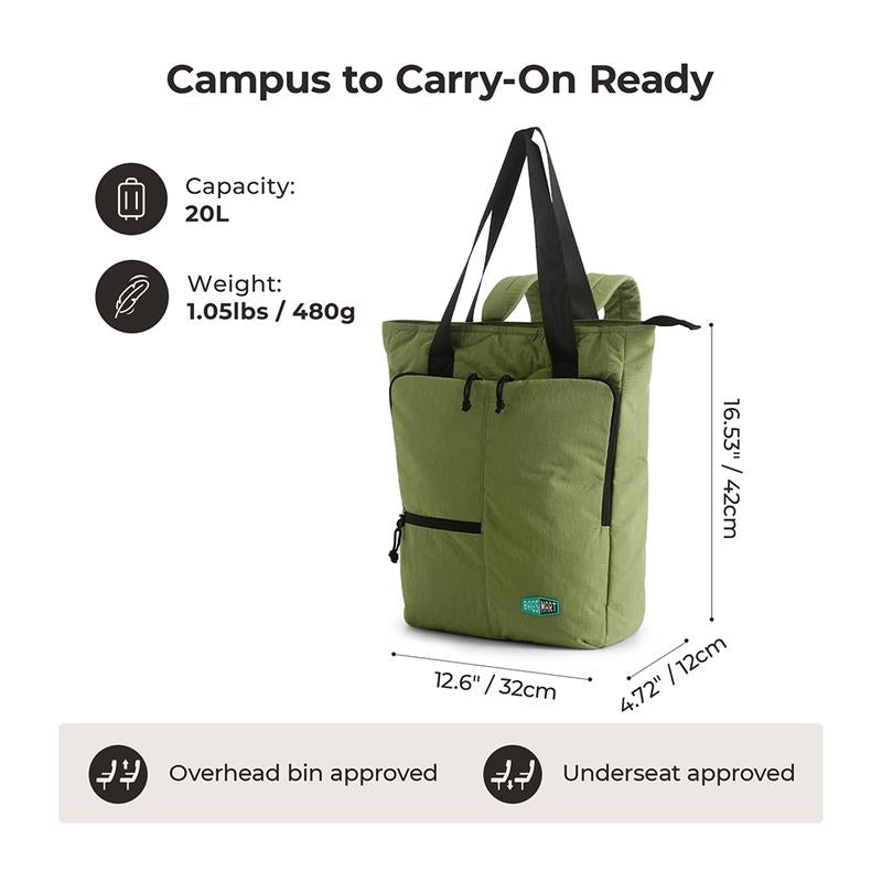 【NEW IN】BAGSMART 20L Ultra-Light Convertible Tote Backpack, 15.6" Laptop Compartment, 40Oz Cup Holder & Hidden Straps – Stylish & Functional for Work/Travel